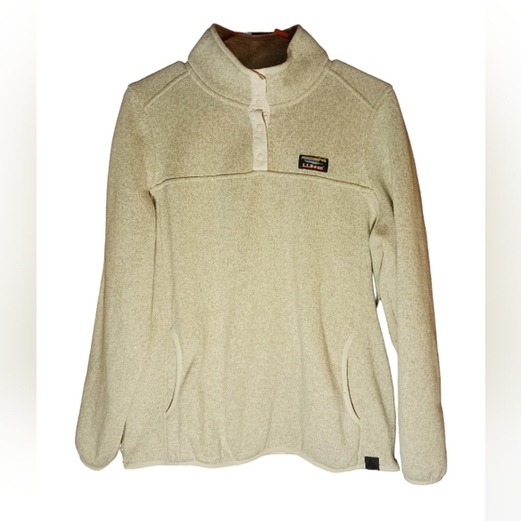 LL Bean Sweater Fleece Pullover preppy large - Picture 1 of 8
